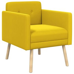 vidaXL Fauteuil d'appoint Jaune Velours