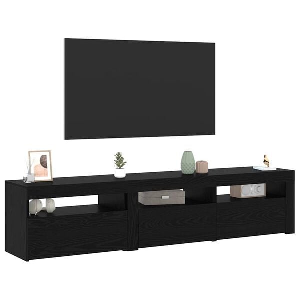 vidaXL Meuble TV 2 pcs Chêne noir 180 x 35 x 40 cm Bois d'ingénierie