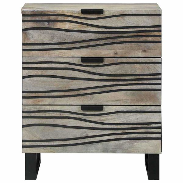 vidaXL Cabinet de chevet avec tiroir Blanc et Noir 50 x 33 x 62 cm