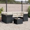 vidaXL Salon de jardin 7 pcs avec coussins noir r&eacute;sine tress&eacute;e