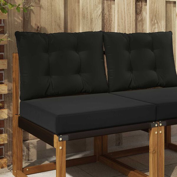 vidaXL Coussin de canap&eacute; d'ext&eacute;rieur 2 pcs Noir Polyester