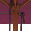 vidaXL Parasol d'extérieur avec mât en bois 150x200 cm rouge bordeaux