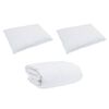 vidaXL Ensemble de Duvet avec oreiller 3 pcs Blanc Plume de canard