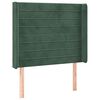 vidaXL T&ecirc;te de lit &agrave; LED Vert fonc&eacute; 93x16x118/128 cm Velours