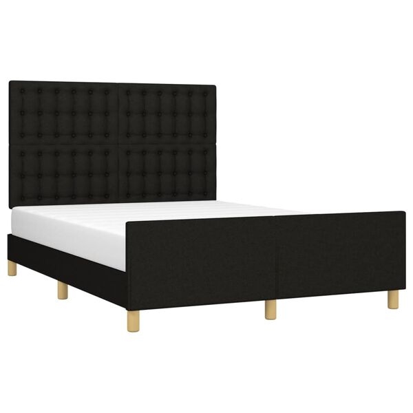 vidaXL Cadre de lit sans matelas noir 140x190 cm tissu