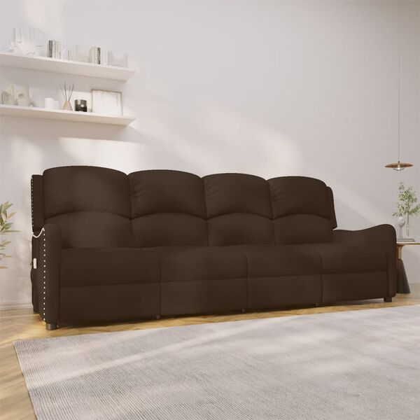vidaXL Fauteuil de massage inclinable 4 places marron brillant