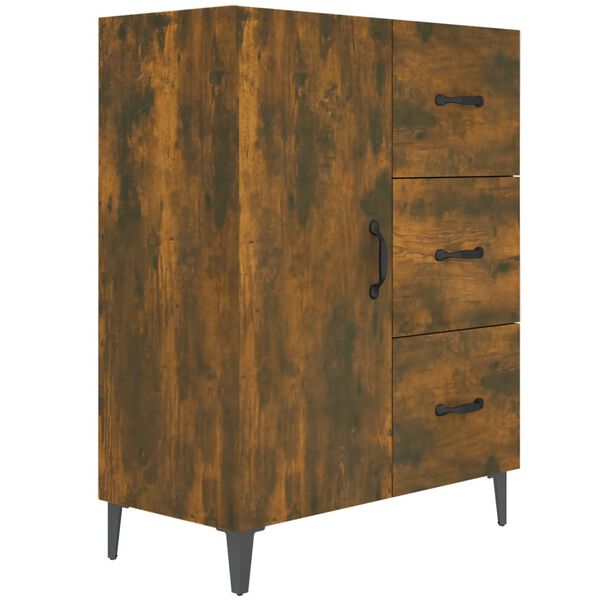 vidaXL Buffet chêne fumé 69,5x34x90 cm bois d'ingénierie