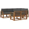 vidaXL Ensemble de canap&eacute;s d'ext&eacute;rieur 7 pcs Naturel et Anthracite