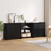 vidaXL Buffet 3 pcs Ch&ecirc;ne noir 70 x 41 x 75 cm Bois d'ing&eacute;nierie
