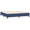 vidaXL Sommier &agrave; lattes de lit avec matelas Bleu 200x200 cm Tissu