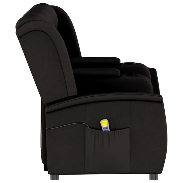 vidaXL Fauteuil de massage inclinable et porte-gobelets 4 places noir