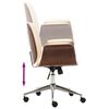 vidaXL Chaise de bureau Cr&egrave;me Bois courb&eacute; et similicuir