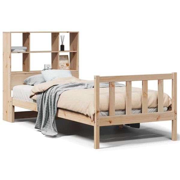 vidaXL Lit biblioth&egrave;que sans matelas 90x190 cm bois de pin massif