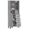 vidaXL Buffet haut Sonoma gris 69,5x34x180 cm Bois d'ing&eacute;nierie