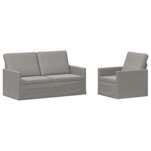 vidaXL Ensemble de Canap&eacute;s 2 pcs Gris clair Velours (V)