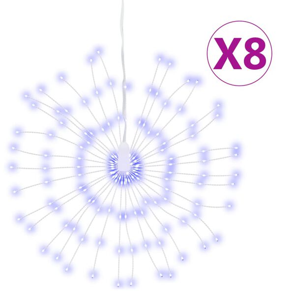 vidaXL &Eacute;toile rayonnante de No&euml;l 140 LED 8 pcs bleu 17 cm