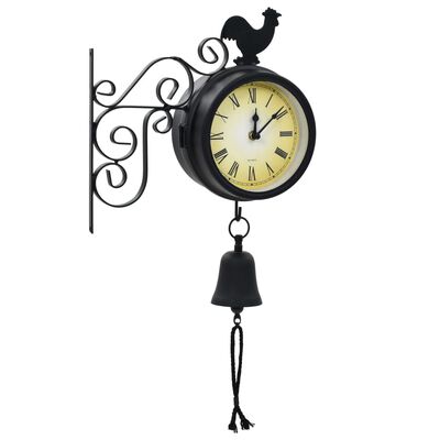 vidaXL Horloge murale de jardin avec thermomètre vintage