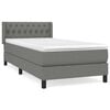 vidaXL Sommier &agrave; lattes de lit avec matelas Gris fonc&eacute; 100x200cm Tissu