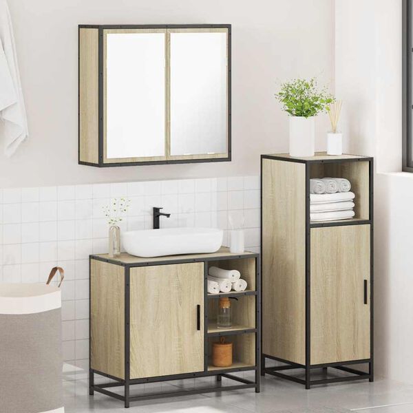 vidaXL Ensemble de meubles de salle de bain 3 pcs chêne sonoma