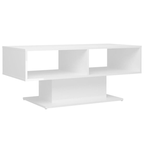 vidaXL Table basse blanc brillant 103,5x50x44,5 cm bois d'ingénierie