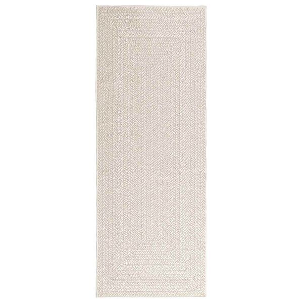 vidaXL Tapis ZIZUR cr&egrave;me 80x200 cm aspect de jute int&eacute;rieur ext&eacute;rieur