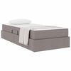 vidaXL Lit avec rangement et matelas Taupe 90 x 190 cm Polyester