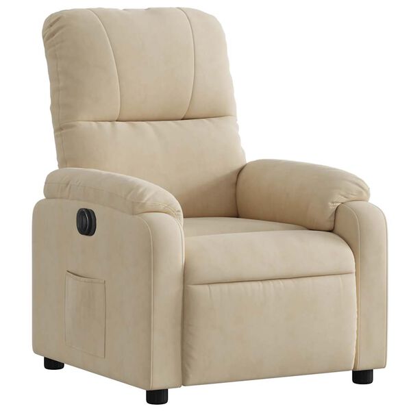 vidaXL Fauteuil inclinable électrique crème tissu microfibre