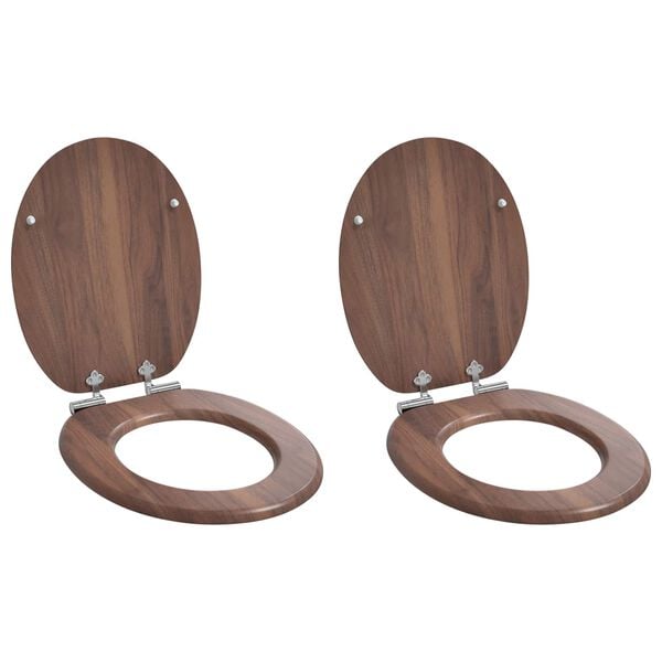 vidaXL Si&egrave;ge de toilette 2 pcs Marron 44 x 38 cm Panneau MDF
