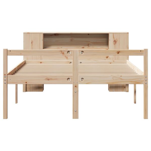 vidaXL Lit bibliothèque sans matelas 140x200 cm bois massif de pin