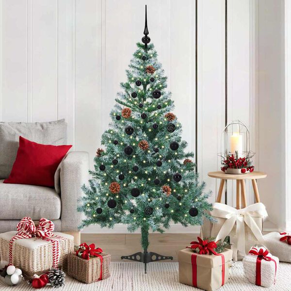 vidaXL Sapin de Noël artificiel avec 150 LED Vert 150 cm PVC et Acier