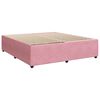 vidaXL Sommier &agrave; lattes de lit avec matelas Rose 200x200 cm Velours