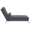 vidaXL Chaise longue de massage avec traversin gris fonc&eacute; velours