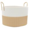 vidaXL Panier de rangement beige et blanc &Oslash;51x33 cm coton