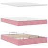 vidaXL Cadre de lit ottoman avec matelas rose 140x190 cm velours