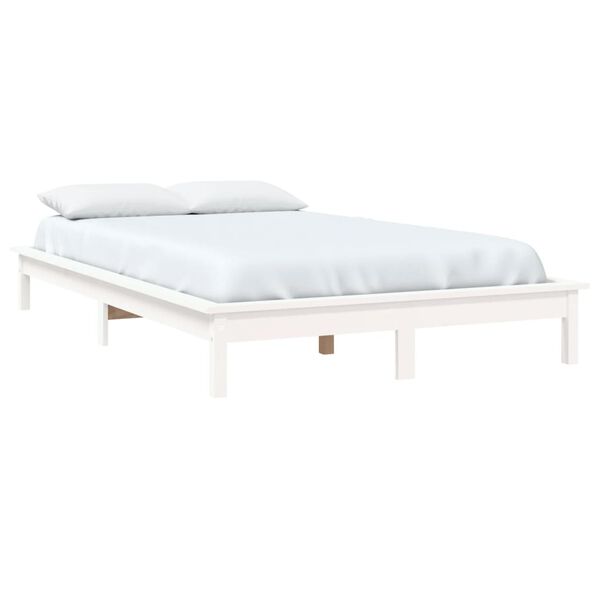 vidaXL Cadre de lit sans matelas blanc 200x200 cm bois massif