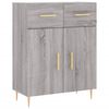 vidaXL Buffet haut Sonoma gris 69,5x34x180 cm Bois d'ing&eacute;nierie