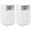 vidaXL Tables de chevet 2 pcs avec 2 tiroirs blanc 36x36x68 cm