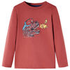 T-shirt enfants &agrave; manches longues rouge br&ucirc;l&eacute; 104