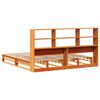 vidaXL Lit biblioth&egrave;que sans matelas cire marron 200x200cm bois massif