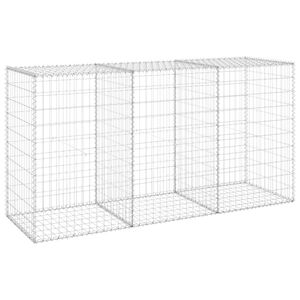 vidaXL Mur en gabion avec couvercles Acier galvanis&eacute; 200x60x100 cm