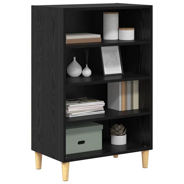 vidaXL Buffet Ch&ecirc;ne noir 57 x 35 x 89.5 cm Bois d'ing&eacute;nierie