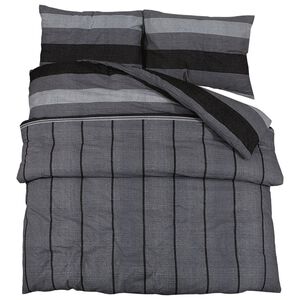vidaXL Ensemble de housse de couette gris fonc&eacute; 225x220 cm Coton