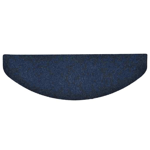 vidaXL Tapis d'escalier autocollants 15 pièces 65 x 21 x 4 cm Bleu marine Demi-rond Grand