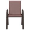 vidaXL Chaises empilables de jardin lot de 6 Marron Tissu textilène
