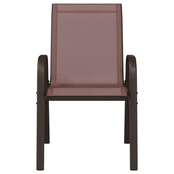 vidaXL Chaises empilables de jardin lot de 6 Marron Tissu textilène