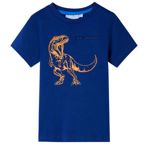 T-shirt pour enfants avec manches courtes bleu fonc&eacute; 104