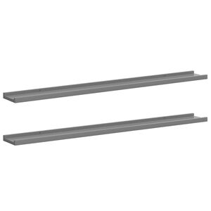vidaXL &Eacute;tag&egrave;res murales 2 pcs Gris 100x9x3 cm