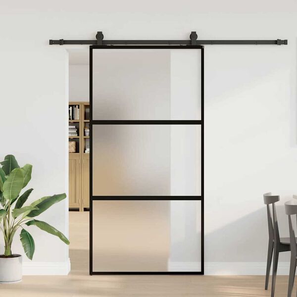 vidaXL Porte coulissante avec kit de quincaillerie noir 102,5x205 cm