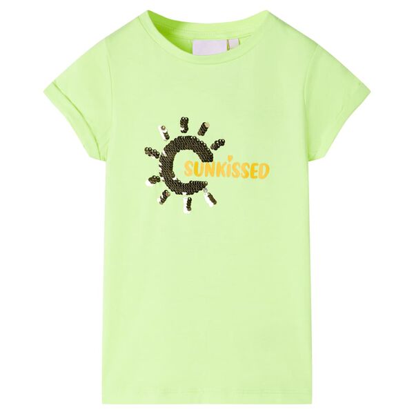 T-shirt pour enfants jaune n&eacute;on 116
