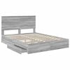 vidaXL Lit de Rangement Gris Sonoma 150 x 200 cm Bois d'ing&eacute;nierie